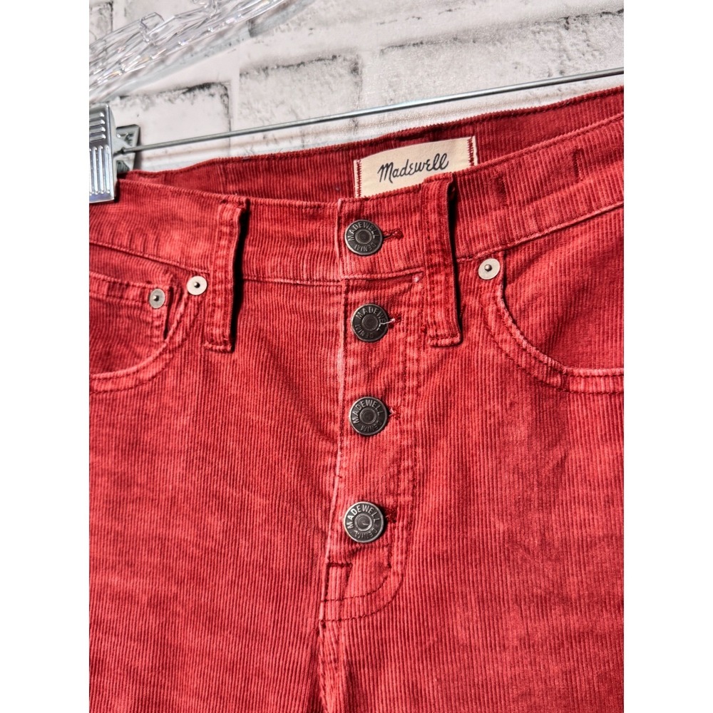 Madewell Cali Demi Boot Corduroy Button Fly Red Jeans‎ Size 24 - Picture 2 of 8